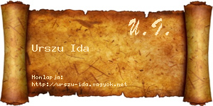 Urszu Ida névjegykártya